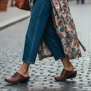 Naot Madras Leather Evening Comfort Mule with Sculptural Wedge~$150